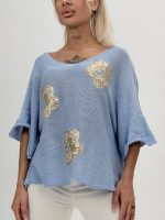 Bluză din tricot subțire cu model din paiete - imagine 11