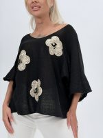 Bluză din tricot subțire cu model din paiete - imagine 19