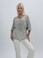 Bluză oversized din tricot cu decolteu în V - imagine 5