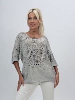 Bluză oversized din tricot cu decolteu în V - imagine 6