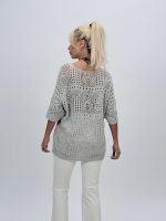 Bluză oversized din tricot cu decolteu în V - imagine 8