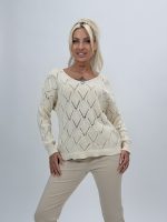 Bluză din tricot în V cu mânecă lungă - imagine 2