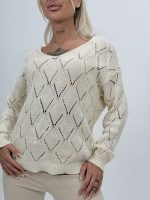 Bluză din tricot în V cu mânecă lungă - imagine 3