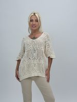 Bluză oversized din tricot cu decolteu în V - imagine 2