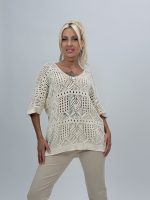 Bluză oversized din tricot cu decolteu în V