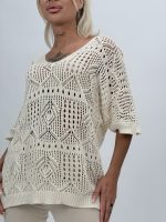 Bluză oversized din tricot cu decolteu în V - imagine 3