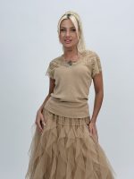 Bluză cu lurex și dantelă la umeri - imagine 5