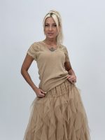 Bluză cu lurex și dantelă la umeri - imagine 6