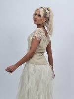 Bluză cu lurex și dantelă la umeri - imagine 4