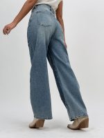 Jeans | Blug baggy cu flori aplicate - imagine 4