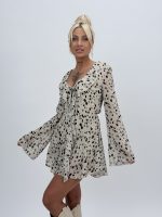 Rochie scurtă cu imprimeu și volane - imagine 5