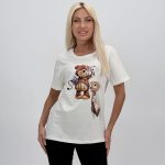 Tricou din bumbac cu imprimeu urs 3d