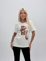 Tricou din bumbac cu imprimeu urs 3d