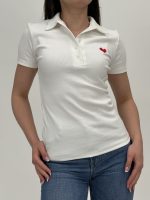 Tricou polo din jerse rigat