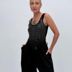 Body negru cu ștrasuri