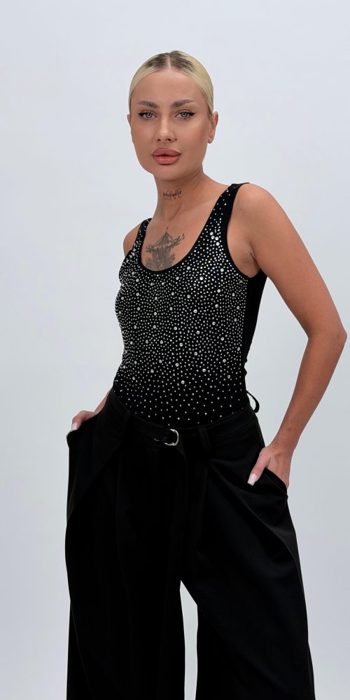 Body negru cu ștrasuri