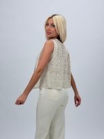 Vestă din tricot cu adaos de in - imagine 3