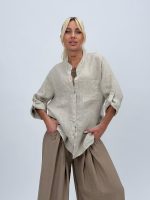 Cămașă din in cu buzunare - imagine 19