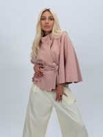 Poncho cu cordon în talie - imagine 33