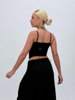 Top corset transparent cu dantelă - imagine 3