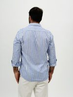 Cămașă din in cu dungi late - imagine 16