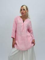 Cămașă din in cu 5 nasturi - imagine 26