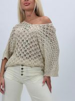 Bluză raglan tricotată din bumbac - imagine 6