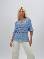 Bluză din tricot cu model perforat - imagine 6