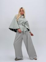 Poncho cu cordon în talie - imagine 26