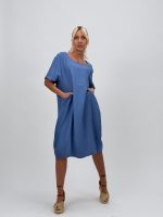 Rochie vaporoasă cu mânecă scurtă și buzunare ascunse - imagine 19