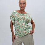 Bluză din satin imprimat