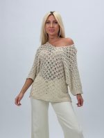 Bluză raglan tricotată din bumbac - imagine 5