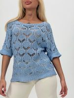 Bluză din tricot cu model perforat - imagine 7