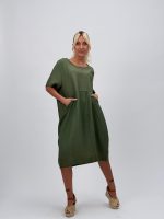 Rochie vaporoasă cu mânecă scurtă și buzunare ascunse - imagine 14