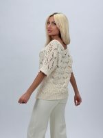 Bluză din tricot cu model perforat - imagine 4