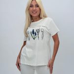 Tricou din bumbac cu imprimeu floral