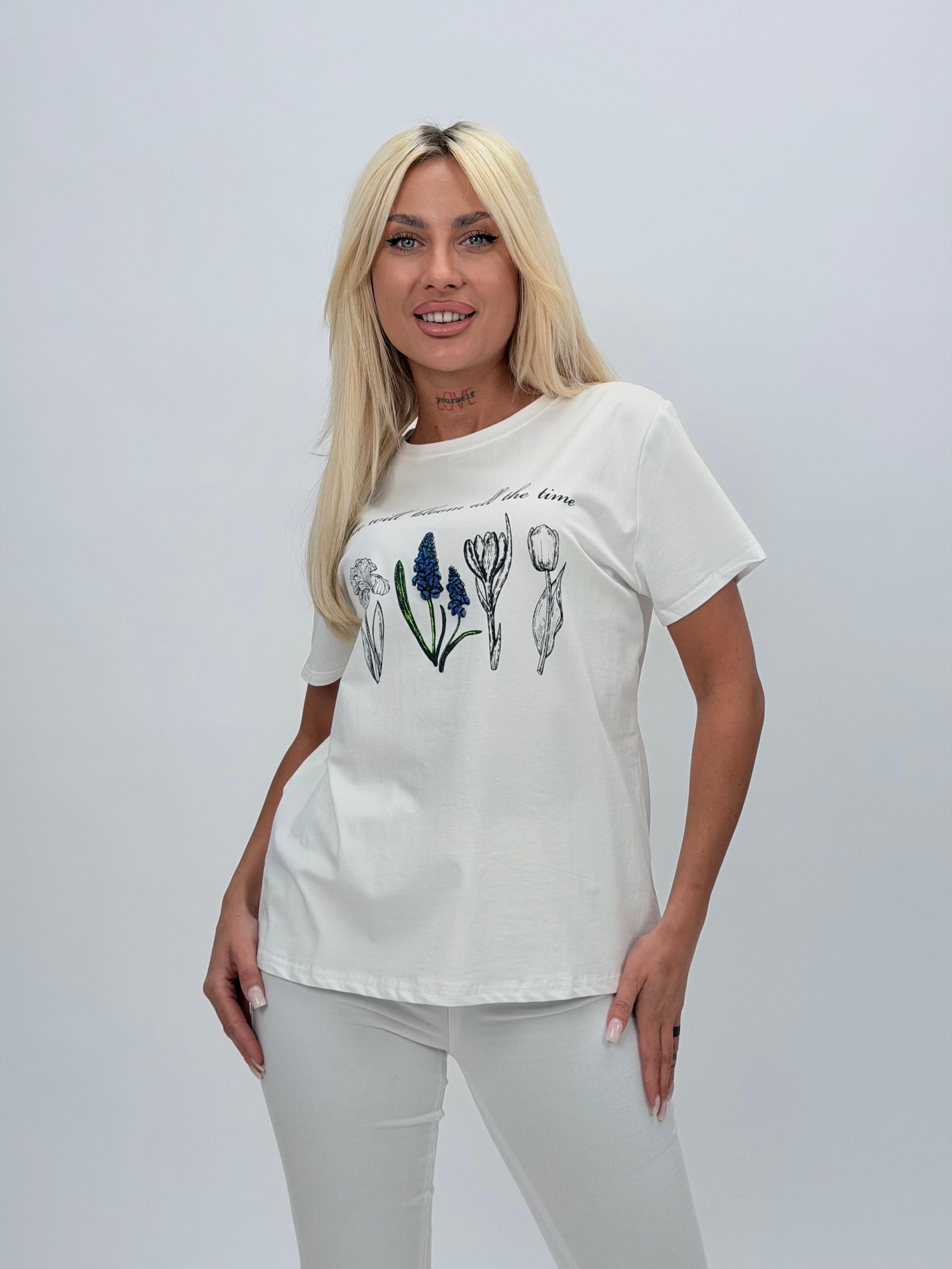 b53ff059-eaa3-4d9e-b6b4-5a0b379e2f60 Tricou din bumbac cu imprimeu floral - imagine 1