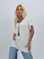 Bluză din bumbac cu colier - imagine 2