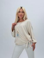 Bluză raglan din voal cu colier - imagine 6