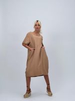 Rochie vaporoasă cu mânecă scurtă și buzunare ascunse - imagine 10