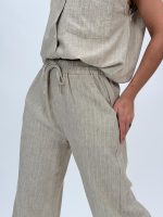 Pantalon din in cu lurex - imagine 5