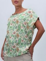 Bluză din satin imprimat - imagine 2