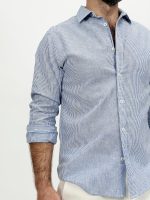 Cămașă din in cu dungi mici - imagine 2