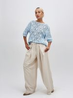 Bluză din tricot cu model perforat