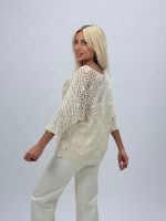 Bluză din tricot cu model romb perforat - imagine 4