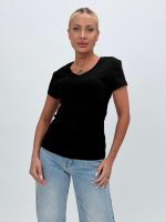 Tricou din bumbac cu decolteu în V - imagine 4