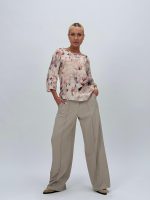 Bluză din bumbac cu imprimeu bordeaux - imagine 5