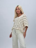 Bluză tricotată din bumbac cu model