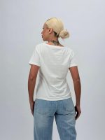 Tricou basic din bumbac cu decolteu în V - imagine 4