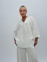 Cămașă din in cu 5 nasturi - imagine 2